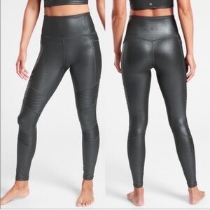 Athleta Inclination Moto Tight, Size Small Black Graphite